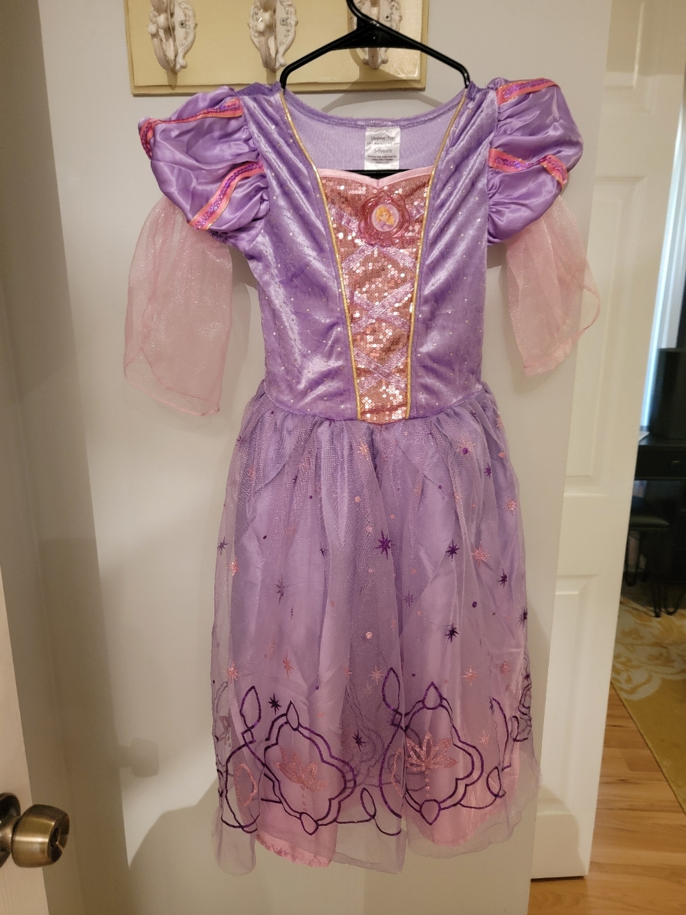 Rapunzel , Girls Purple Princess Costume Dress with Pink Accents